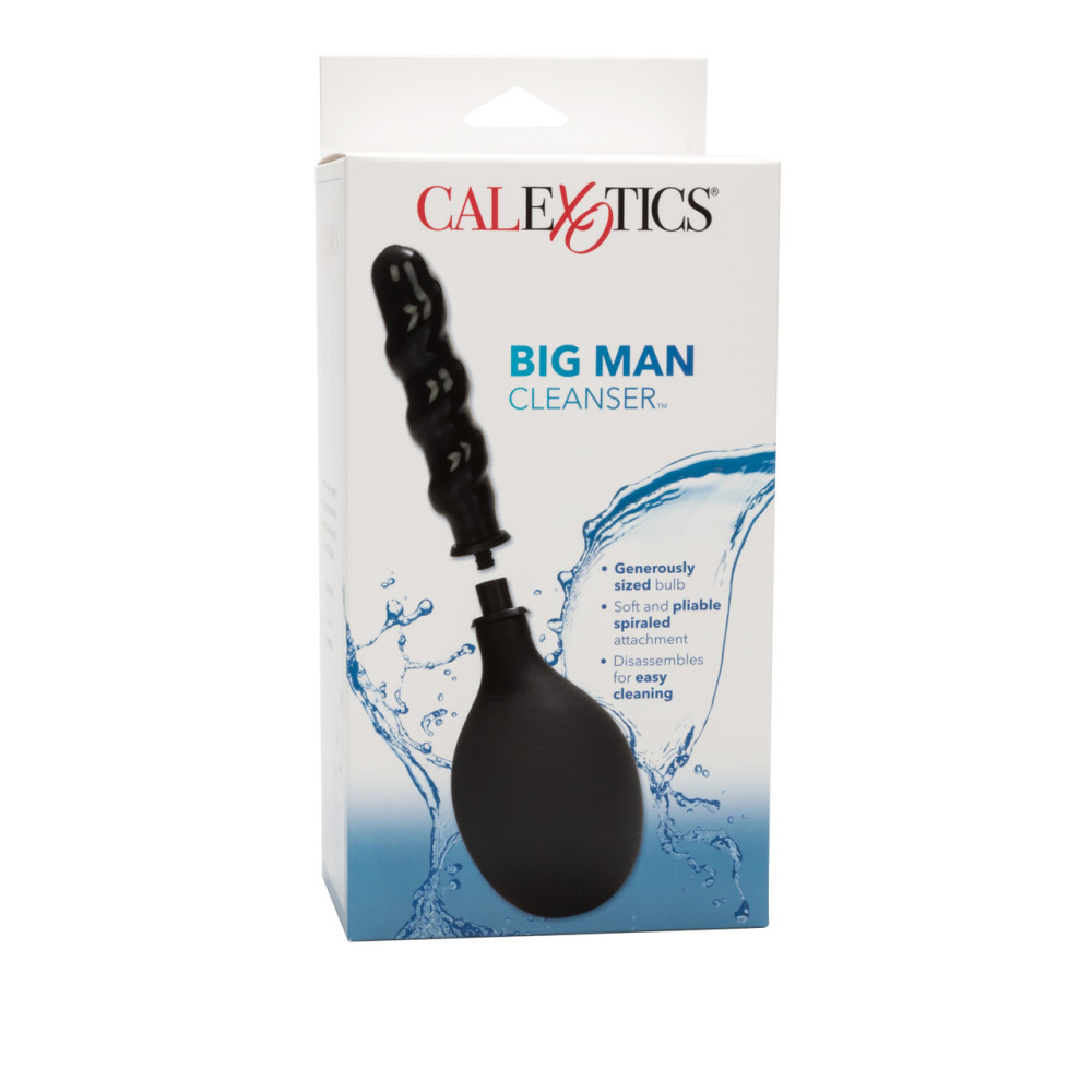 Анальный душ с рельефной насадкой Big Man Cleanser CalExotics, черный, 420 мл фото №2 — секс игрушки: Украина, NO TABOO