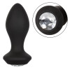 Анальная пробка с вибрацией Power Gem CalExotics, с кристаллом, силиконовая, черная, 10.7 х 3.2 см фото №4 — секс игрушки: Украина, NO TABOO