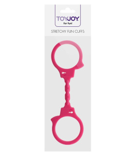 Эластичные наручники Toy Joy Stretchy Fun Cuffs, розовые, 25 х 6 см - No Taboo