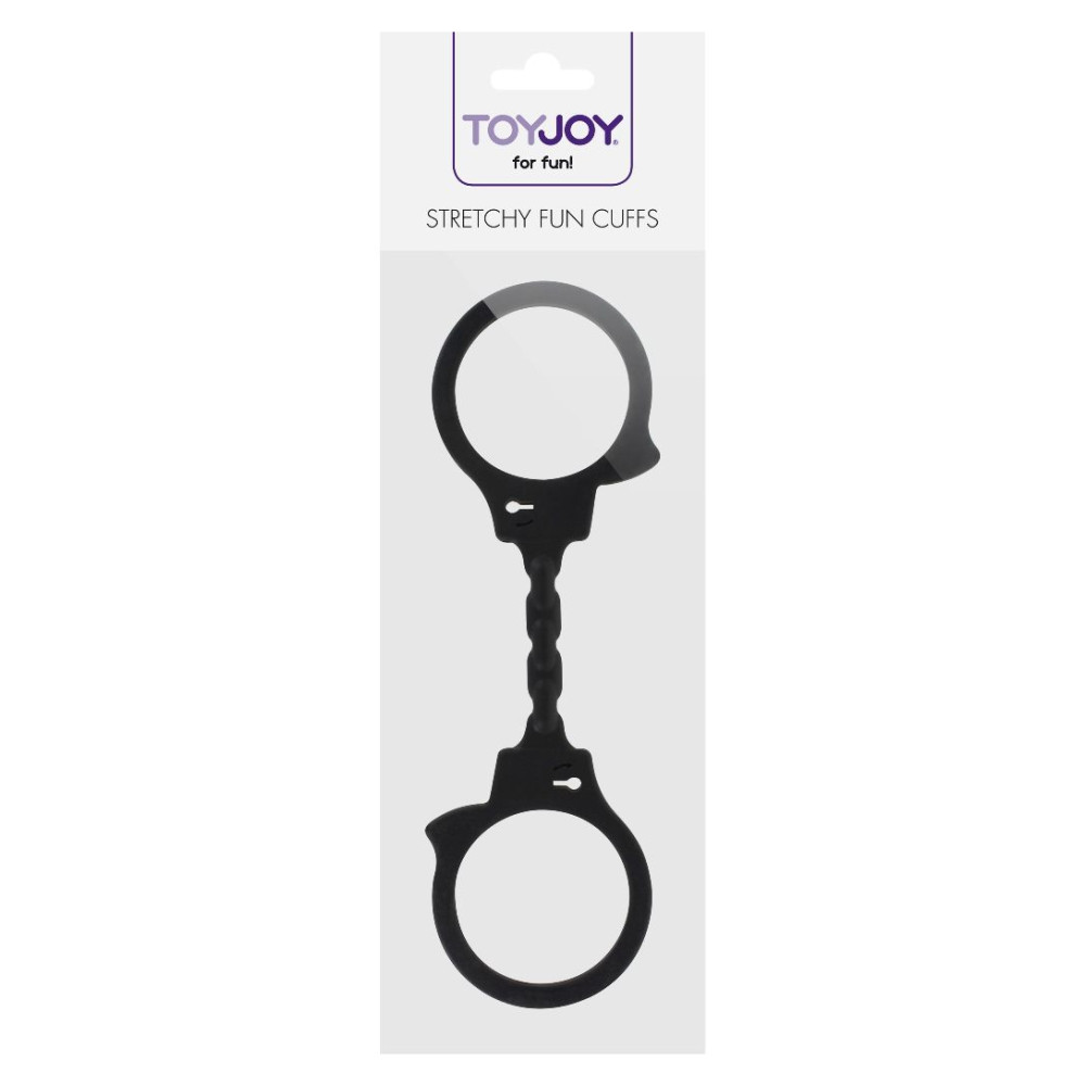 Наручники эластичные ToyJoy, силиконовые, черные, фото №2 — секс шоп Украина, NO TABOO