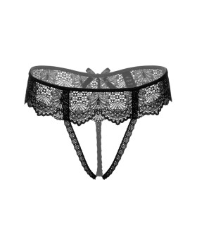 Трусики сексуальные с открытой интимной зоной S/M Delphine Daring Intimates, черные - No Taboo