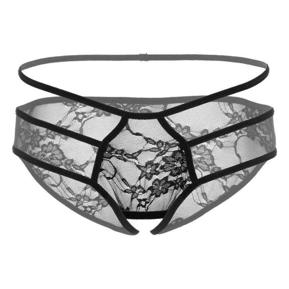 Трусики сексуальные с интимным вырезом S/M Jade Daring Intimates, черные, фото №3 — секс шоп Украина, NO TABOO