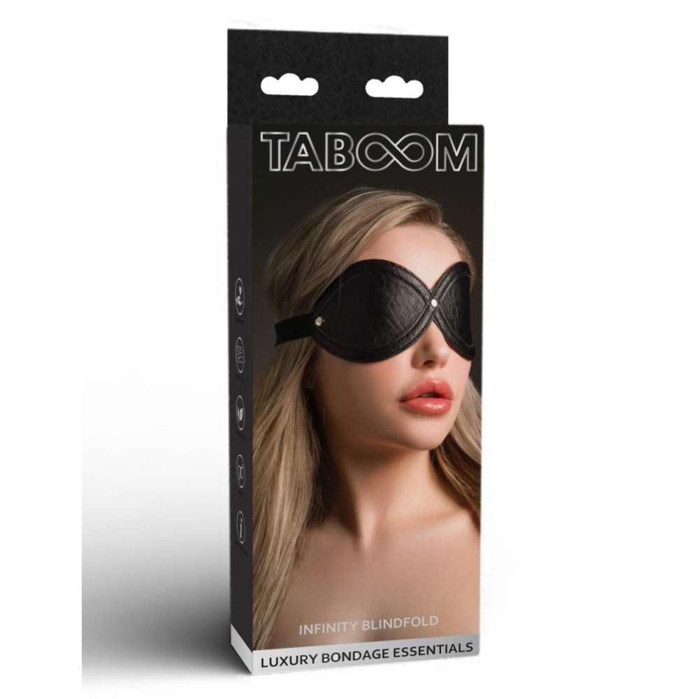 Маска на глаза Infinity Taboom, веганская кожа, черная, фото №0 — секс шоп Украина, NO TABOO