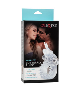 Эрекционное кольцо в виде бабочки с вибрацией CalExotics, прозрачное, 7.5 х 3.7 см - No Taboo