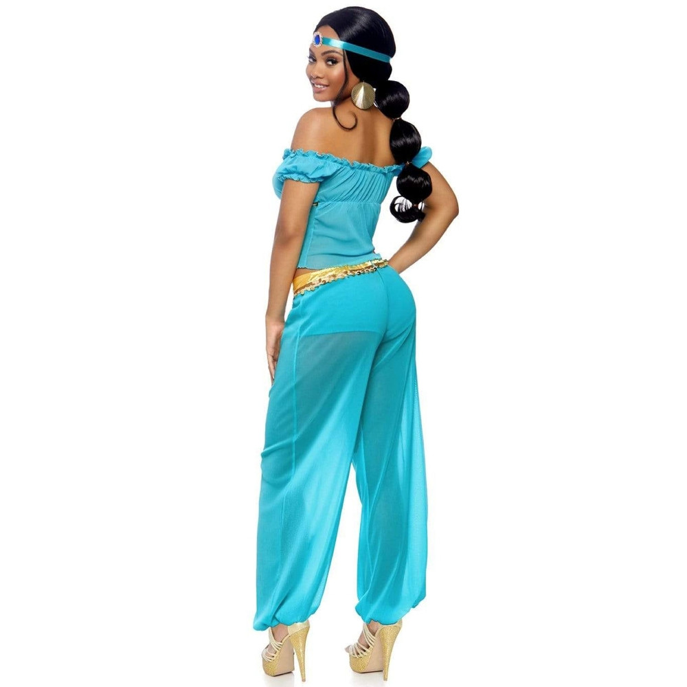 Костюм сексуальной принцессы Жасмин S Leg Avenue Arabian Beauty, 3 предмета, бирюзовый, фото №2 — секс шоп Украина, NO TABOO