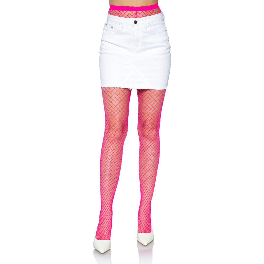 Колготки в сеточку сексуальные One Size Gaia Leg Avenue, розовые, фото №0 — секс шоп Украина, NO TABOO