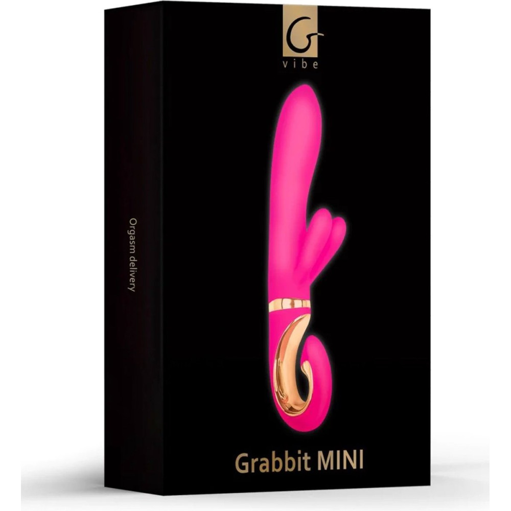 Вибратор-кролик с двумя отростками для клитора Grabbit GVibe, розовый, 23.5 см х 4 см фото №2 — секс игрушки: Украина, NO TABOO