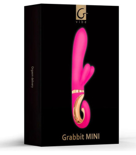 Вібратор-кролик з двома відростками для клітора Grabbit GVibe, рожевий, 23.5 см х 4 см - No Taboo