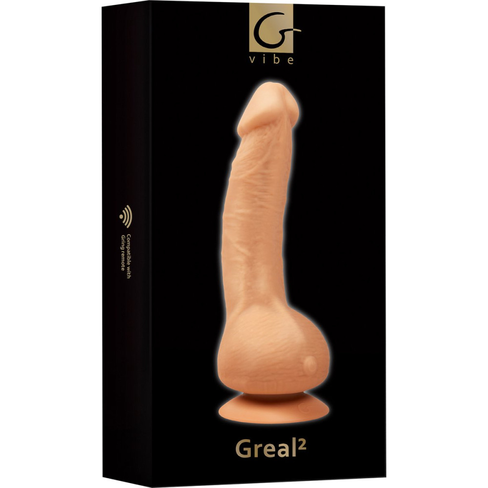 Вибратор реалистичный на присоске Greal 2 Gvibe, бежевый, 22 х 3.7 см фото №2 — секс игрушки: Украина, NO TABOO