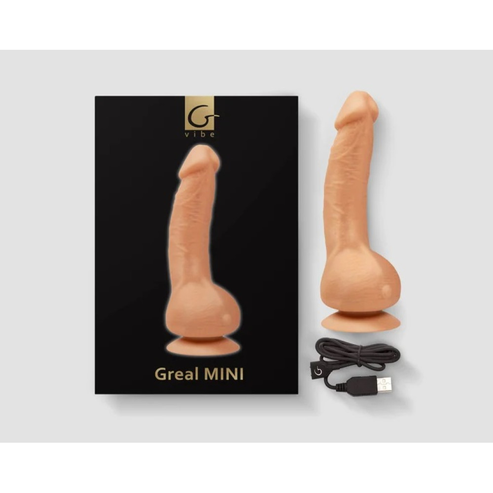 Вибратор реалистичный на присоске Greal Mini Gvibe, бежевый, 18 х 3 см фото №5 — секс игрушки: Украина, NO TABOO