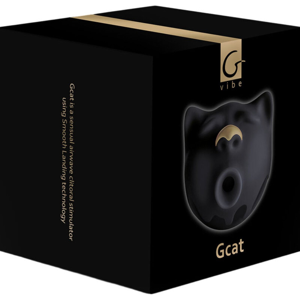 Вакуумный стимулятор клитора в форме кота Gcat Gvibe, силиконовый, черный фото №2 — секс игрушки: Украина, NO TABOO