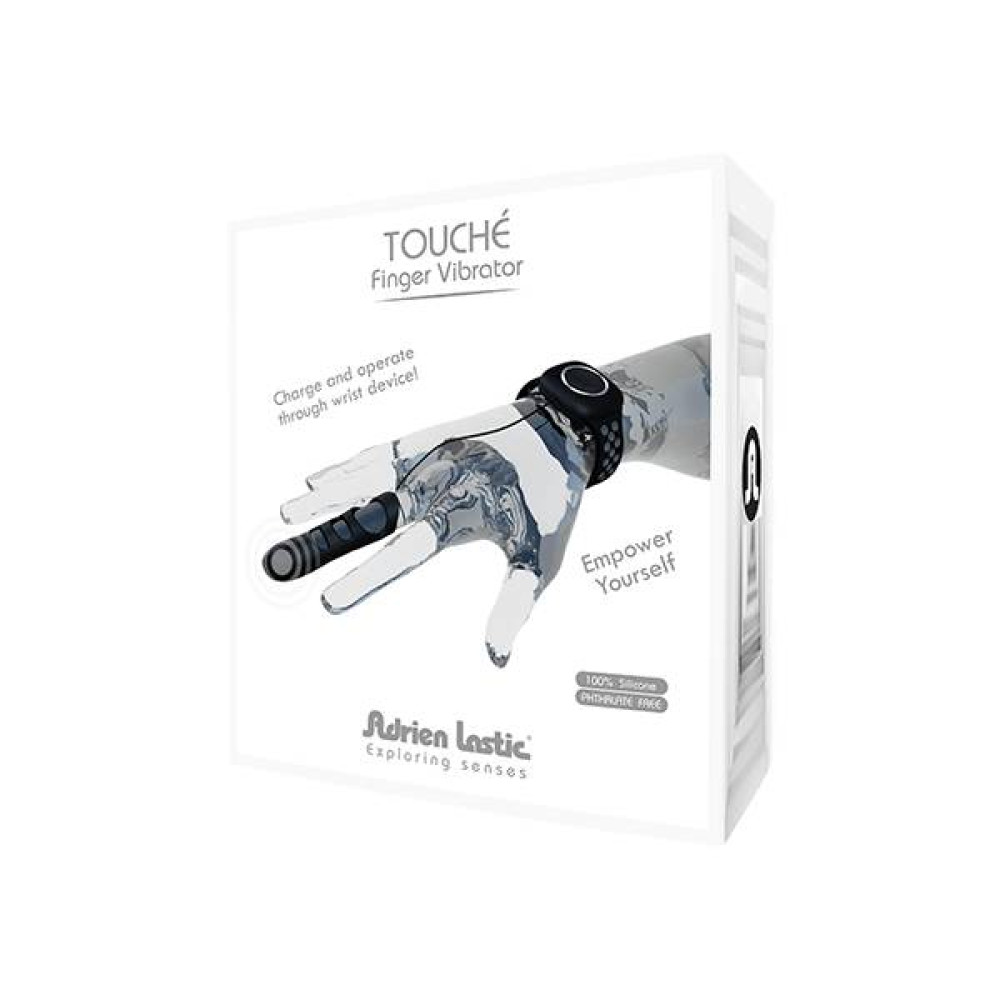 Вибратор на палец с проводным пультом L Touché Adrien Lastic, силиконовый, черный, 8.9 х 2.2 см фото №2 — секс игрушки: Украина, NO TABOO