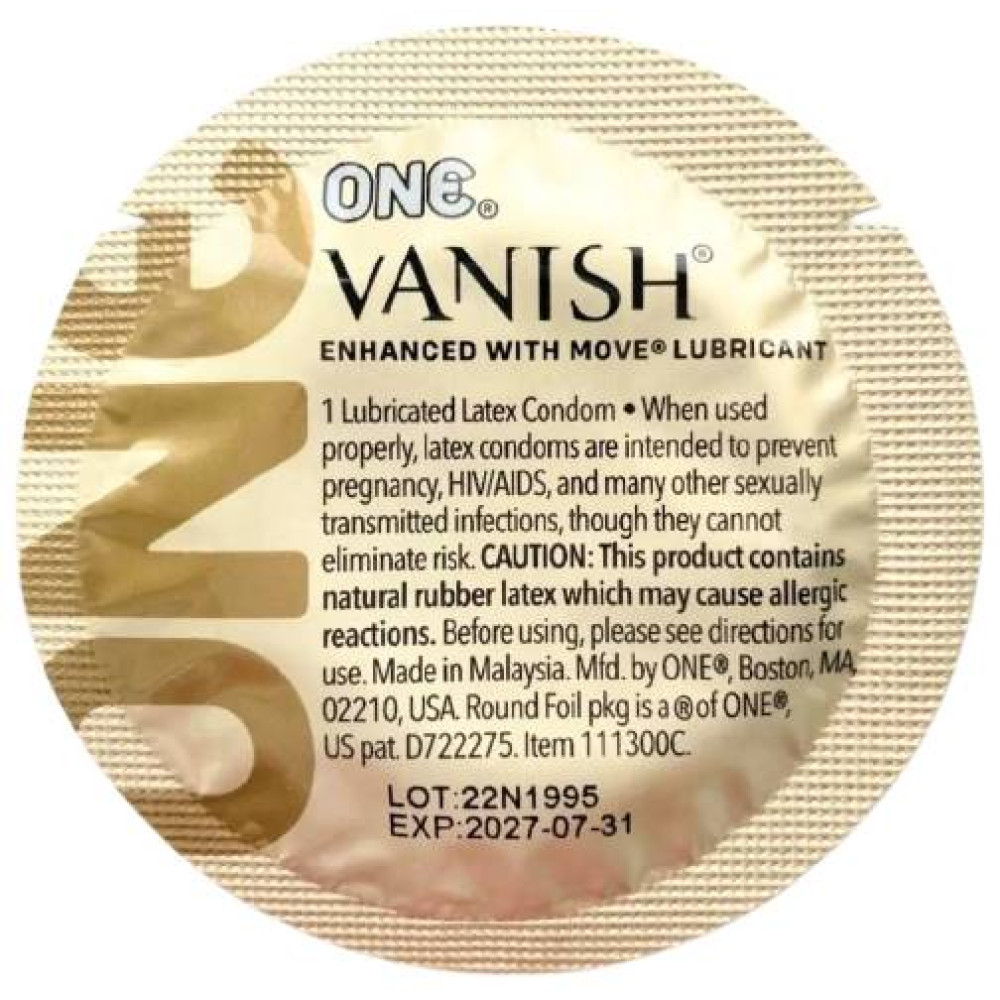 Резинка ультратонкий One Vanish Hyperthin, латексный, 1 шт. (215389)