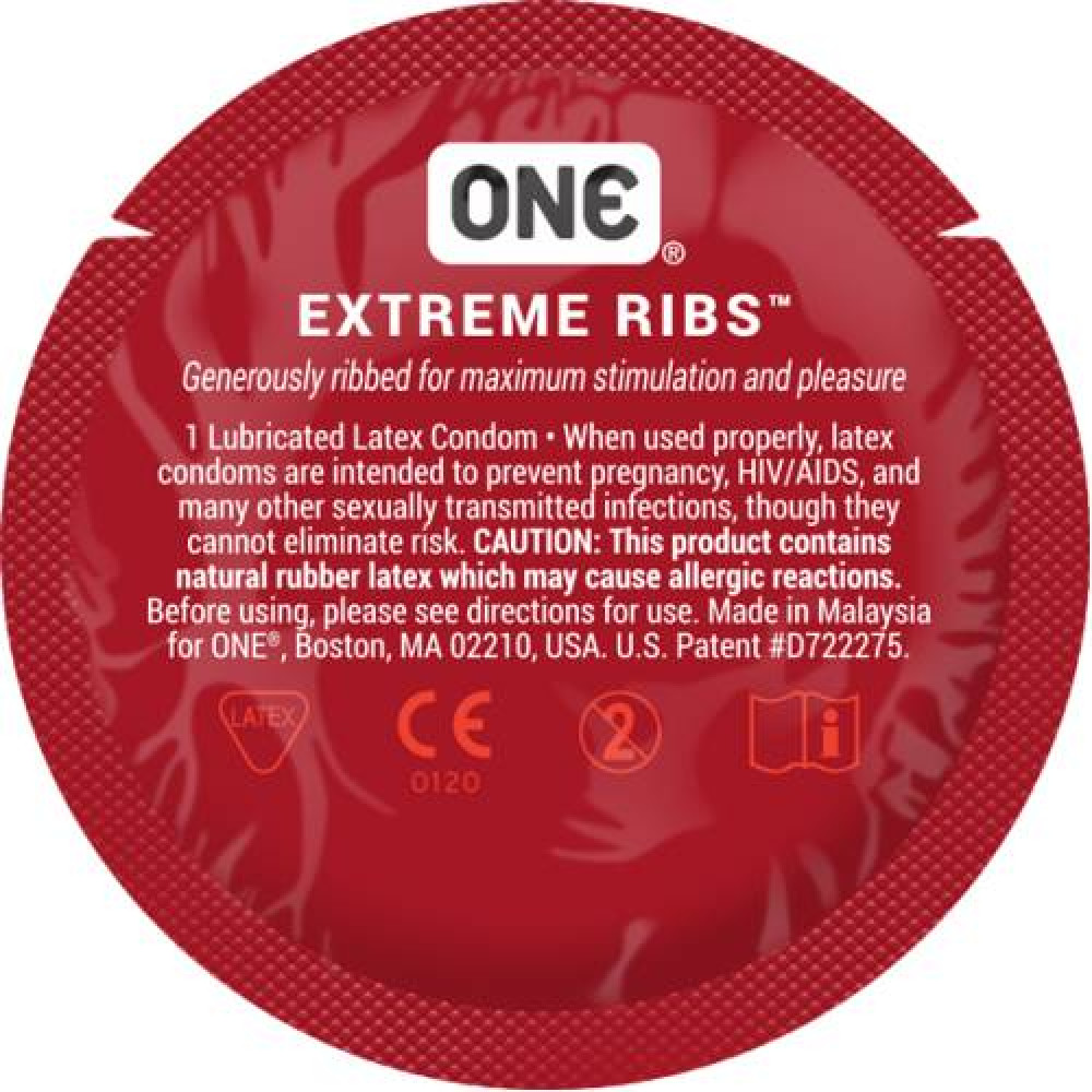Презерватив рельефный One Extreme Ribs, латексный, 1 шт. (215392)