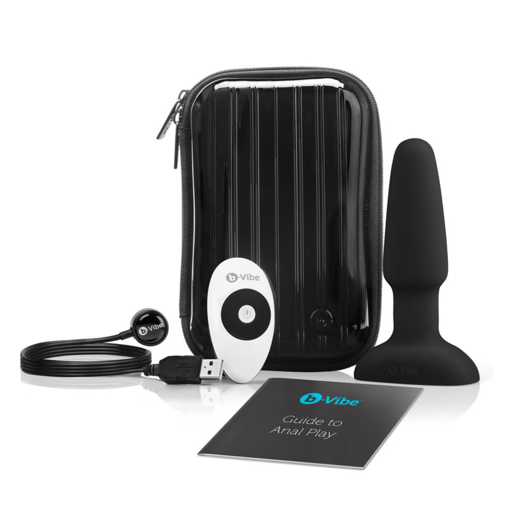 Анальная пробка с вибрацией и имитацией римминга b-Vibe Rimming Plug 2, черная, 15 х 3.8 см фото №8 — секс игрушки: Украина, NO TABOO