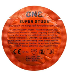 Презерватив One Super Studs, с точечным рельефом, 1 шт. - No Taboo