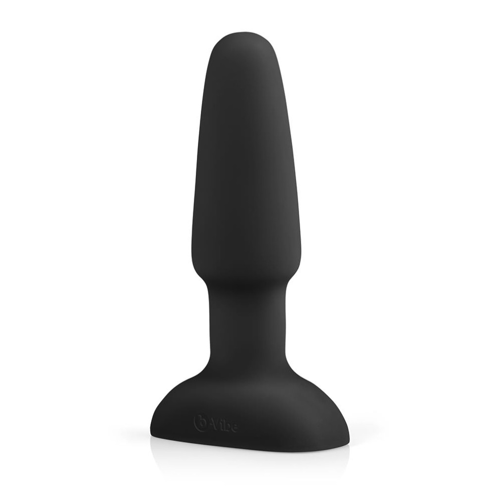 Анальная пробка с вибрацией и имитацией римминга b-Vibe Rimming Plug 2, черная, 15 х 3.8 см фото №3 — секс игрушки: Украина, NO TABOO