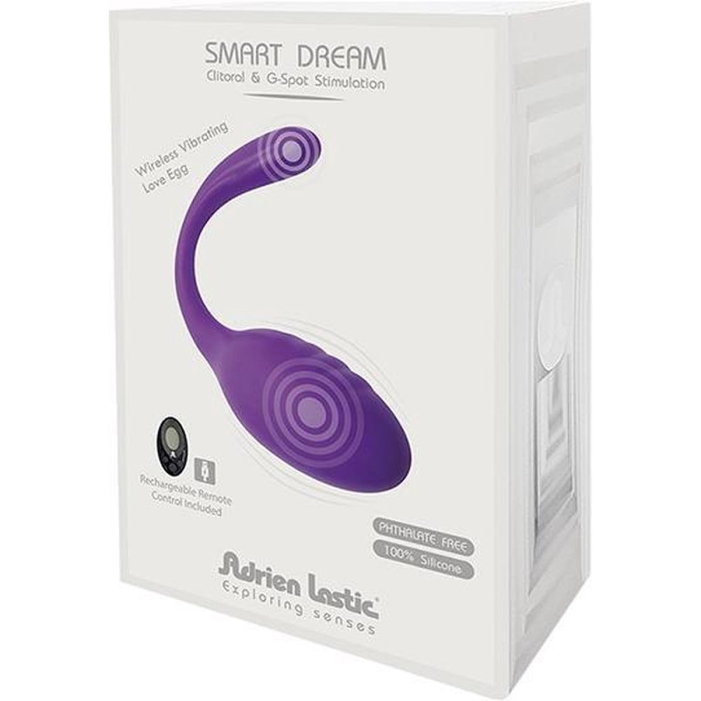 Виброяйцо с дистанционным пультом управления Smart Dream II Adrien Lastic, силиконовое, фиолетовое, 10.5 х 3.5 см фото №2 — секс игрушки: Украина, NO TABOO