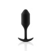 Анальная пробка со смещенным центром тяжести B-Vibe Snug Plug 2, силиконовая, черная, 10.5 х 3 см фото №1 — секс игрушки: Украина, NO TABOO