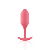 Анальная пробка со смещенным центром тяжести B-Vibe Snug Plug 2, силиконовая, коралловая, 10.5 х 3 см фото №1 — секс игрушки: Украина, NO TABOO