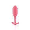 Анальная пробка со смещенным центром тяжести B-Vibe Snug Plug 2, силиконовая, коралловая, 10.5 х 3 см фото №3 — секс игрушки: Украина, NO TABOO