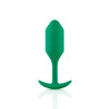 Анальная пробка со смещенным центром тяжести B-Vibe Snug Plug 2, силиконовая, зеленая, 10.5 х 3 см фото №1 — секс игрушки: Украина, NO TABOO