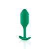 Анальная пробка со смещенным центром тяжести B-Vibe Snug Plug 2, силиконовая, зеленая, 10.5 х 3 см фото №3 — секс игрушки: Украина, NO TABOO