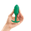 Анальная пробка со смещенным центром тяжести B-Vibe Snug Plug 2, силиконовая, зеленая, 10.5 х 3 см фото №5 — секс игрушки: Украина, NO TABOO