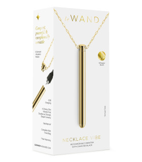 Вибропуля на цепочке Le Wand, металлическая, золотая, 9.4 х 1 см - No Taboo