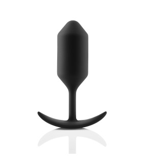 Анальная пробка со смещенным центром тяжести Snug Plug 3 B-Vibe, силиконовая, черная, 12 х 3.8 см - No Taboo