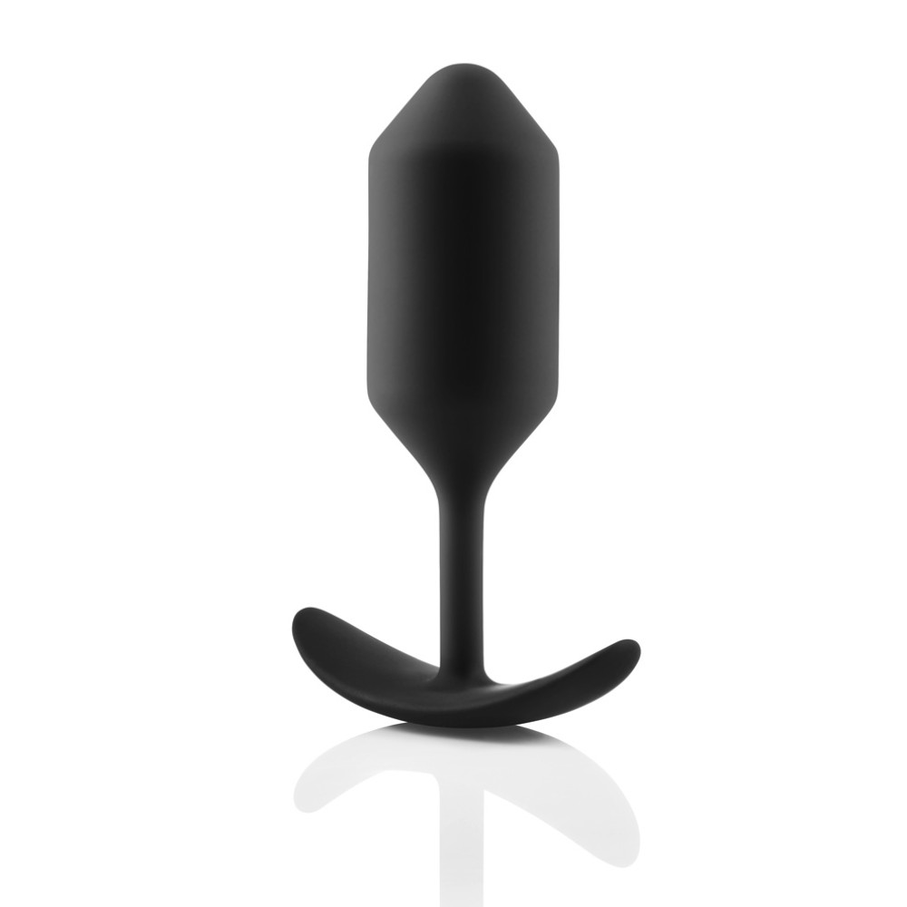 Анальная пробка со смещенным центром тяжести Snug Plug 3 B-Vibe, силиконовая, черная, 12 х 3.8 см фото №3 — секс игрушки: Украина, NO TABOO
