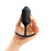 Анальная пробка со смещенным центром тяжести Snug Plug 3 B-Vibe, силиконовая, черная, 12 х 3.8 см фото №5 — секс игрушки: Украина, NO TABOO