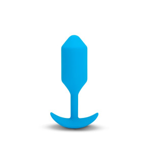 Анальная пробка с вибрацией Snug Plug 3 B-Vibe, силиконовая, голубая, 13.8 х 3.7 см - No Taboo