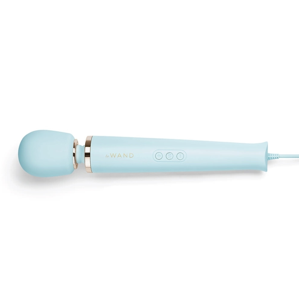 Вибратор-микрофон с кабелем Le Wand Plug-In, силиконовый, голубой, 34 х 6 см фото №3 — секс игрушки: Украина, NO TABOO