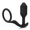 Анальная пробка с эрекционным кольцом Snug & Tug B-Vibe, силиконовая, черная, 10.7 х 3 см фото №1 — секс игрушки: Украина, NO TABOO