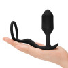 Анальная пробка с эрекционным кольцом Snug & Tug B-Vibe, силиконовая, черная, 10.7 х 3 см фото №4 — секс игрушки: Украина, NO TABOO
