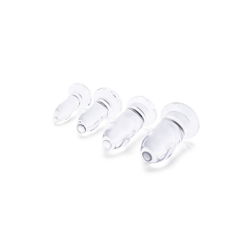 Набор анальных пробок Dilators B-Vibe, стеклянные, прозрачные, 4 шт. фото №3 — секс игрушки: Украина, NO TABOO