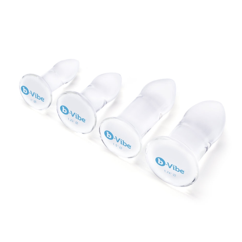 Набор анальных пробок Dilators B-Vibe, стеклянные, прозрачные, 4 шт. фото №4 — секс игрушки: Украина, NO TABOO