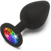 Анальная пробка M Toy Joy, с кристаллом, черная, 8 х 3.5 см фото №1 — секс игрушки: Украина, NO TABOO