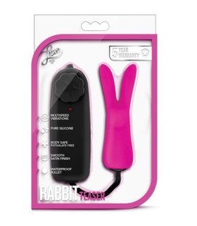 Вибратор для клитора в форме кролика с проводным пультом Luxe Rabbit Blush, розовый - No Taboo