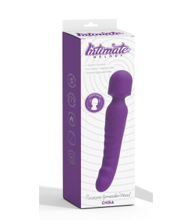 Вібратор-мікрофон двосторонній з підігрівом Pleasure Spreader Chisa, силіконовий, фіолетовий, 22 х 4.2 см - No Taboo