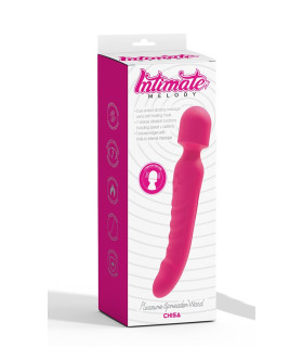 Вібратор-мікрофон двосторонній з підігрівом Pleasure Spreader Chisa, силіконовий, рожевий, 22 х 4.2 см - No Taboo
