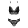 Комплект кружевного белья L/XL Obsessive Renelia, черный, фото №3 — секс шоп Украина, NO TABOO