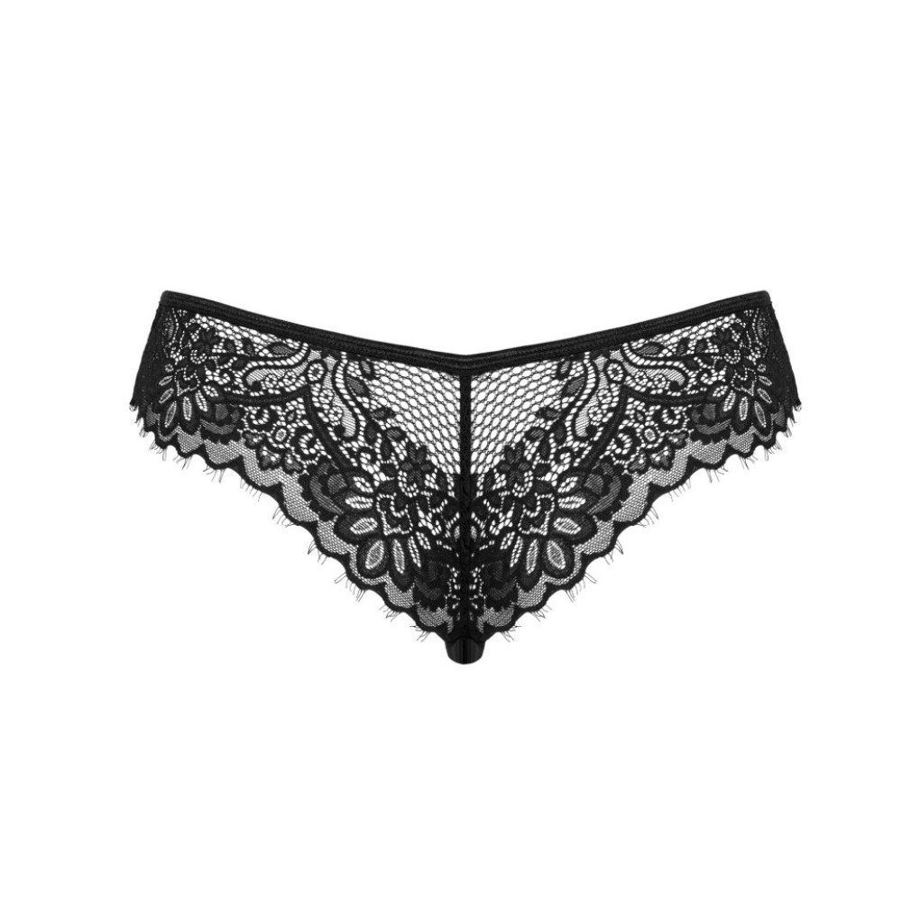 Трусики эротичные кружевные XS/S Maderris Obsessive, черные, фото №4 — секс шоп Украина, NO TABOO