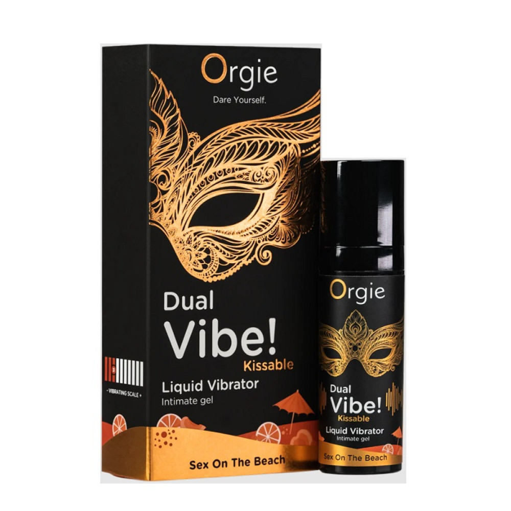 Жидкий вибратор Orgie Dual Vibe!, со вкусом коктейля Секс на пляже, 15 мл, фото №0 — секс шоп Украина, NO TABOO