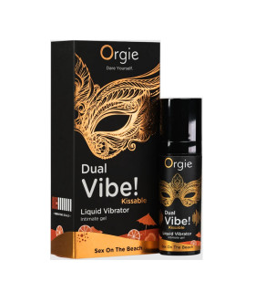 Жидкий вибратор Orgie Dual Vibe!, со вкусом коктейля Секс на пляже, 15 мл - No Taboo