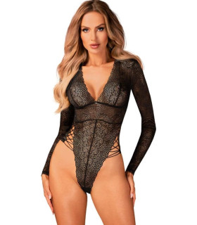 Боді сексуальне ажурне XS/S Merlys Obsessive, чорне - No Taboo
