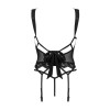 Сексуальный корсет L/XL Obsessive Setilla, с открытой грудью, со стрингами, черный, фото №4 — секс шоп Украина, NO TABOO