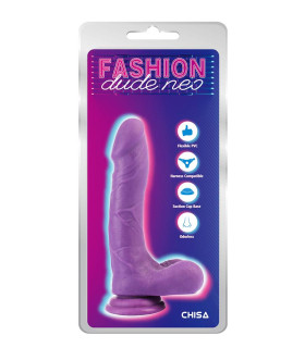 Фаллоимитатор реалистичный Dual Density Chisa, фиолетовый, 20.5 х 3.8 см - No Taboo