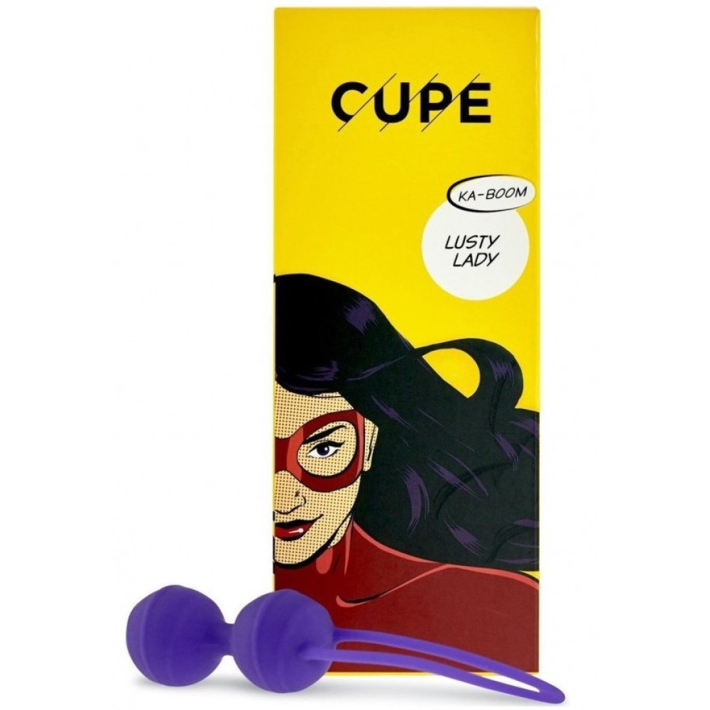 Вагинальные шарики Lusty Lady Cupe, силиконовые, фиолетовые, 2 х 40 г фото №0 — секс игрушки: Украина, NO TABOO